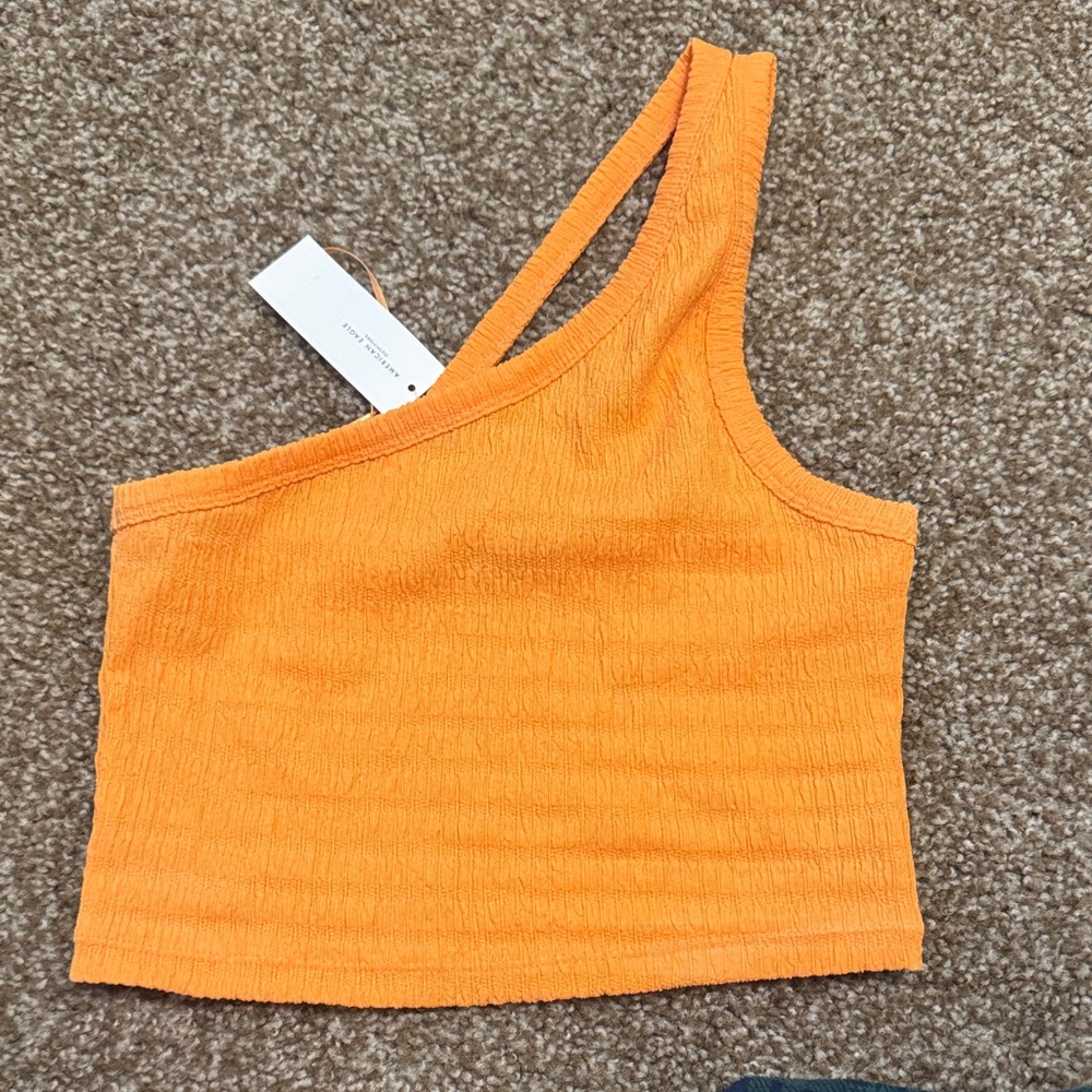 American Eagle Outfitters Orange Asymmetrical Crop Top
